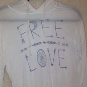 Boho White "free love" sweatshirt